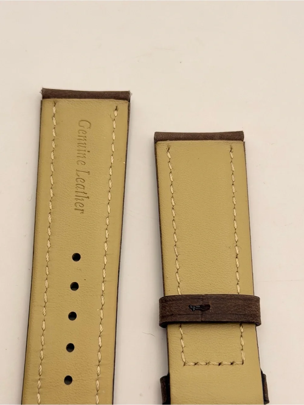 Leather Brown Band With Silver Buckle, 22mm, New